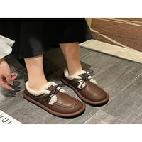 Woobling ženske udobne loaferi čipke čipke kožne cipele koja hodaju ne klizne stambene kave 7.5