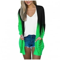 Bluze za žensko dugme s dugim rukavima Kardigan za odmor Cvjetni lagani ljetni kardigan zeleni 2xl