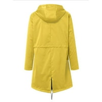 Jesenske jakne za žene Čvrsta kišna jakna kapuljača s kapuljačom Vjetrootporna gornja žuta xxl