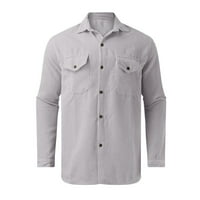 Jesen gornja odjeća Muška košulja Corduroy dugih rukava Ležerna majica Muška jakna Regularna fit gumba