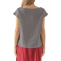 Ženski okrugli vrat vrhovi modne boje kontrasta patchwork-a od majica s dugim rukavima 3xl
