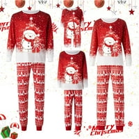Wozhidaoke Baby pidžamas dječji dječji sretan Božićni snjegović Ispis dugih rukava bluza i božićne pidžame Porodica Božićne PJS podudaranje setova crveno