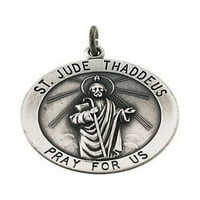 Saint Jude religijska medalja 14k bijelo zlato