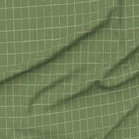 Traper tkanina debela četvrtina - avokado zeleni prozorPane karirane rešetke narezane kvadrate minimalno prilagođene tkanine od kašičice