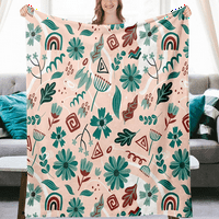 Šareno cvijeće pokrivač s jastukom za kauč kauč kauč kauč pliša lagana banja pokrivača majčine dnevne