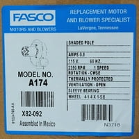FASCO Nacrt inducira motora za 7021- Heil Tempstar ComfortMaker