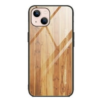 Aomodai za iPhone Pro CASE, drvena zrna kaljeno staklo Glatka leđa i TPU anti-pada ivice iPhone Pro