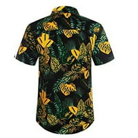 CLlios Havajska majica za muškarce Ljetna grafička majica na plaži Labavi kratkih rukava Comfy gumb