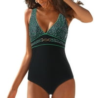 Ženski kupaći kostimi zeleni talasni tat ploče za ispis na plaži Vodeni sportovi