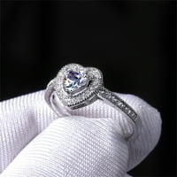 Heiheiup Nakit od kamena za angažman prsten bijeli vjenčani poklon prstenovi guste prstenove za žene