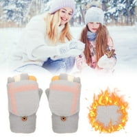 PJTEWAWE Zimska sportska oprema Zimska slatka studentska pola prsta Flip All Plus Velvet zadebljane hladne rukavice