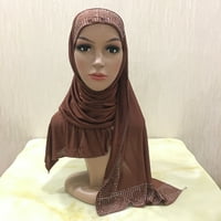 Haljina Choice Rhinestone Glitter Musliman Turban Soft Hijab Cap Long Hejab Jedna islamska šal šal za žene za žene