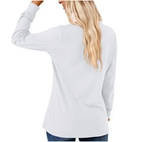 Duksevi za žene Ležerne prilike dugih rukava V izrez Solid Boja Osnovne majice Majica Lose Regular Fit