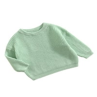 Nituyy Toddler Djevojka dječaka Džemper okrugli vrat dugih rukava bombona boja pleteni pulover vrhovi
