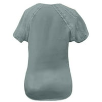 Ljetni vrhovi za žene kratki rukav bluze Regularne fit T majice Pulover Ties Vruće majice V izrez Ležerne
