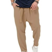Široke pamučne pantalone otvorene za muškarce muške casual pantalone čvrste boje modni Harlem široko