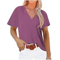 Ženski dnevni nosite tunike na vrhu mandarinske ovratnike s kratkim rukavima Summer Loseo FIT majice