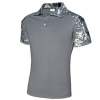 B91XZ radne košulje za muškarce Muškarci Proljeće i ljetni modni labav rever sa zatvaračem 3D digitalni