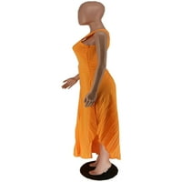 Ženska haljina haljina plutaju maxi haljine sa ramene stranke duga haljina izdubljena odmora narančasta