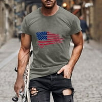 CLlios košulje za muškarce, muškarci casual okrugli vrat Popularno 3D digitalna zastava Štampanje pulover Fitness Sportske kratke hlače rukave