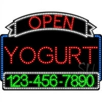 Sve neonov jogurt otvoren sa telefonskim brojem Animirani LED znak 24 '' visok 31 '' širok 1 '' dubok