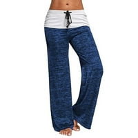 Ženske joge Brze sportske hlače na otvorenom Ležerne prilike, hlače sa širokim nogama Blue XXL