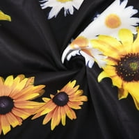 Usmixi ženske haljine za 7. dan za neovisnost 4. jula Labavi ljuljački džepni thirt tenk mini haljine bez rukava V-izrez Leopard Print kratka ljetna haljina žuta m
