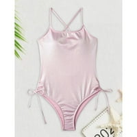 B91XZ Plus size za kupaći kostim za žene Svijetle boje za bagere bez ikakvog kostimu čipke UP CRVENI