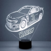 Nascar Racing Fans Light Up Car, LED noćno svjetlo, po mjeri ugravirano, opcija u boji, trkačka lampa