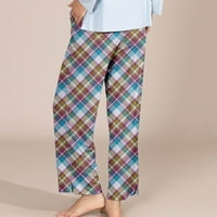 Ženske klasične plaćene elastične pojaseve pojaseve s elastičnim strukom pantalone za kućne hlače Business