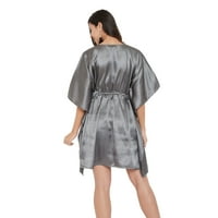 Oussum Women Satin Plus Veličina Tunic Kratki kaftan haljina Silk Kimono haljina za spavanje