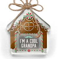 Ornament tiskan jednostran sam da sam cool deda očev dan teal vekovi božićni neonblond