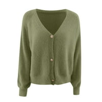 Ženski džemperi plus veličine Kućni odmor Fashion Lable Soft Womens Dukseri Army Green Size m