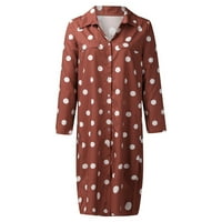 Haljine za domaće haljine za mamu Ljeto polka Dot Print Maxi haljina Ženska dugme proreza dugačka dugačka