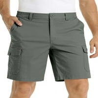 Seksi ples mens teretni kratke hlače Ljetne kratke hlače Ripstop nosioci casual labavi mini pantalone sa džepovima svijetlosivi xl