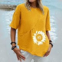 Auroural Womens Tops plus veličina modnih žena Ljeto Ležerne majica s kratkim rukavima