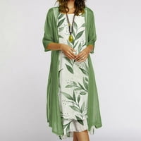 Žene Maxi haljina Ležerne prilike cvjetne ispise O-izrez Dress Dress Dvodijelni set