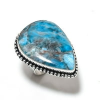 Neon Blue Apatit dragulje ručno izrađene srebrne nakit veličine 7
