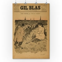 Gil blas pokrivač Vintage poster Francuska C