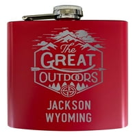 Jackson Wyoming Laser Graved Istražite na otvorenom Suvenir oz Oz nehrđajućeg čelika oz tla crvena
