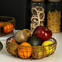 Moresave Retro ručno tkana košarica za pohranu voća košara za radnu površinu košara za pohranu koš za