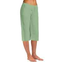 Bacoc ženska modna boja pune boje pamučne fla elastične duge hlače na plaži pantalone za slobodno vrijeme
