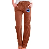 Auroural plus veličine traperice moći ženske ležerne tiskane elastične hlače ravne hlače sa širokim