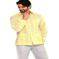 Mojito kolekcija Muška veličina Guayabera Košulja Premium posteljina dugih rukava 3x-8x