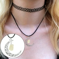 Nakit Prirodna hraparna kamena ogrlica Retro Legura Moon ogrlica Ženske ogrlice Muške ogrlice Ogrlice