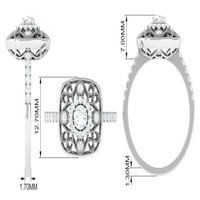 Prstenje izjave Moissite sa Milgrain Detail, Sterling srebrna, SAD 7,00