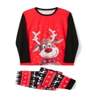 Porodica podudaranje božićne pidžame Postavite crtani jeleni tisak Elk Snowflake print pants Loungewear