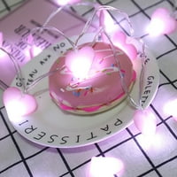 Ružičasta žica u obliku srca LED žarulje baterija Pokrenuta za fotografiju Vrt Domaći krajolik Dekor