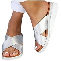 Asdoklhq sandale za žene Drćene udobne platforme casual cipele Ljeto plaža Putni paperi za plač Flip