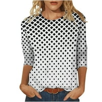 Gathrrgyp Womens Plus Veličina T-majica, ženska modna tiskana labava majica rukava bluza okrugli vrat